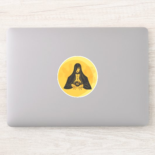 Fortune Teller Moon Halloween Aufkleber (Computer)