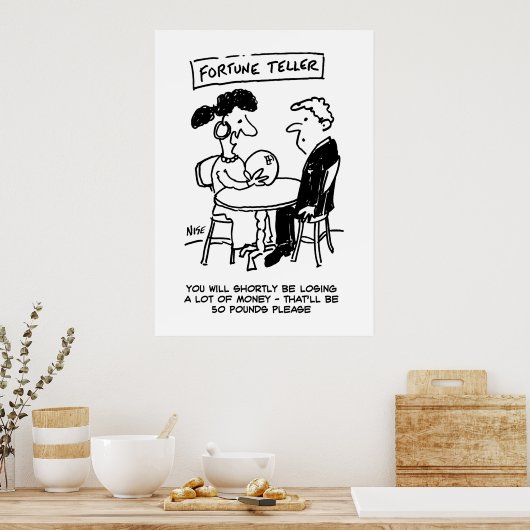 Fortune Teller prognostiziert einen finanziellen V Poster (Küche)