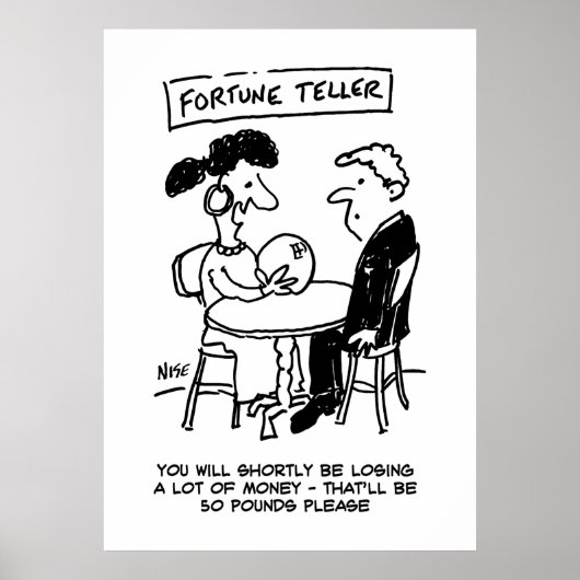 Fortune Teller prognostiziert einen finanziellen V Poster (Vorne)