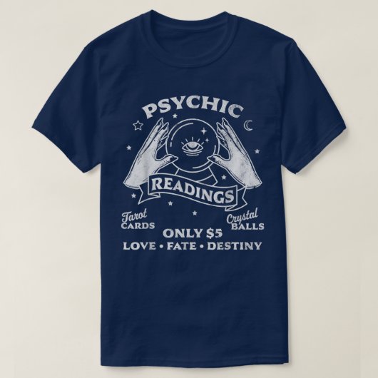 Fortune Teller Psychische Lesungen Tarot Kristallb T-Shirt (Design vorne)