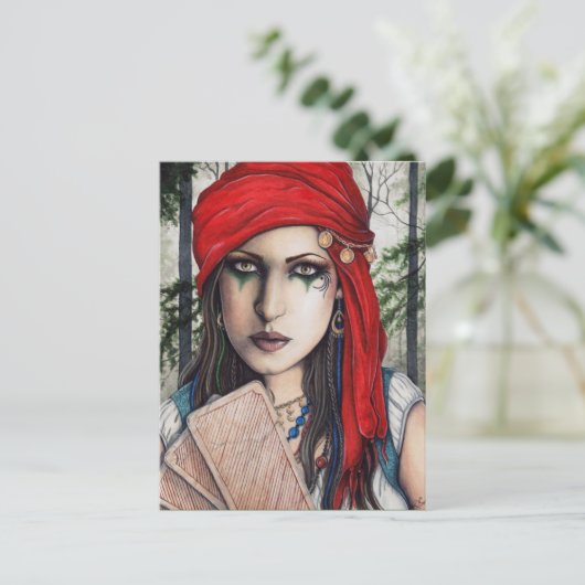 Fortune Teller Tarot Postkarte (Stehend Vorderseite)