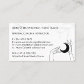 Fortune Teller Touch Moon Crescent mit Händen Visitenkarte (Rückseite)