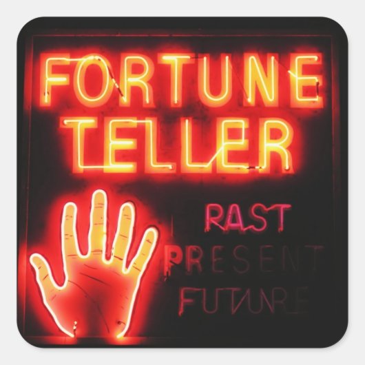 Fortune Teller - Vergangenheit und Zukunft Quadratischer Aufkleber (Vorderseite)