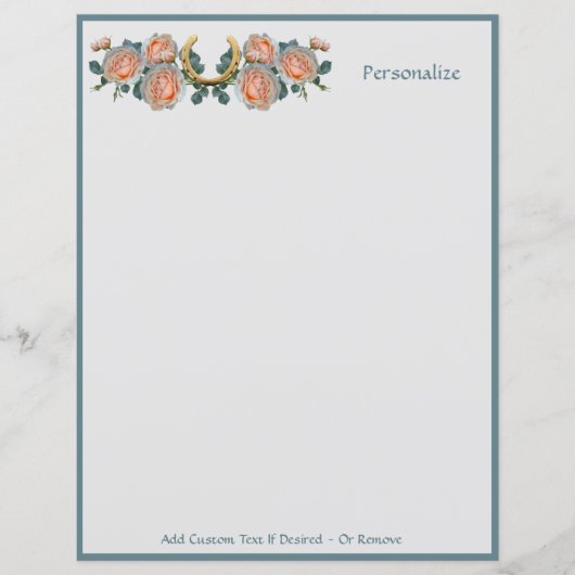 Fortune Viel Glück Horseshoe Floral Personalize (Vorderseite)