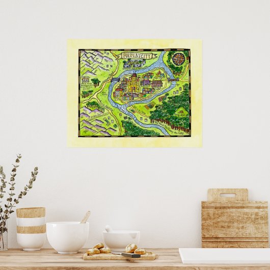 Fortunicity Fantasy Map Poster (Küche)