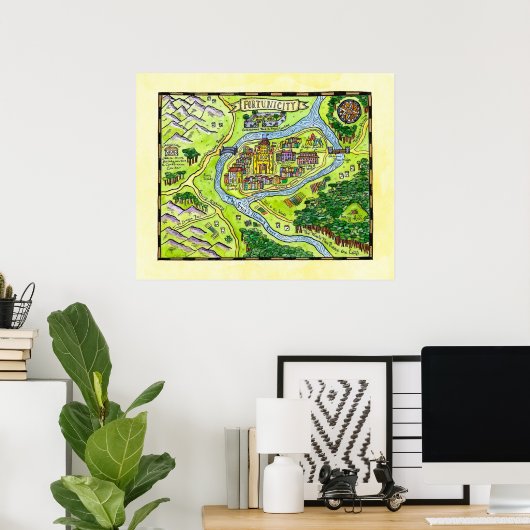 Fortunicity Fantasy Map Poster (Heimbüro)