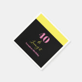 Forty and Loving It 40th Birthday Yellow Black Serviette (Ecke)