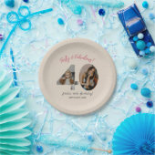 Forty & Fabulous Custom Photo 40th Birthday  Pappteller (Party)