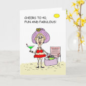 FORTY, FUN AND FABULOUS HOT MAMA BIRTHDAY KARTE (Gelbe Blume)