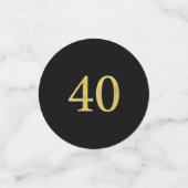 Forty | Gold & Black Confetti 40th Birthday Party Konfetti (Klein Vorderseite)