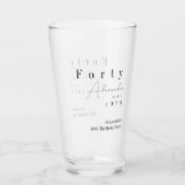 Forty Minimal 40th Birthday Party Favor Glas (Vorderseite)