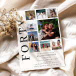 Forty Photo Collage 40th Birthday Party Invitation Einladung<br><div class="desc">Celebrate the big 4-0 in style! Make it a birthday to remember with an unforgettable invitation. Here's the perfect way to invite your closest friends and family to your 40th birthday bash - a modern fortieth birthday invitation featuring 9 of your favorite photo's, with "forty" written in an bold. Mark...</div>