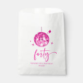 Forty Pink Disco Ball 40th Birthday Party Geschenktütchen (Vorderseite)