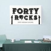 Forty Rocks Guitar Pick 40th Birthday Party Banner (Messeveranstaltung)