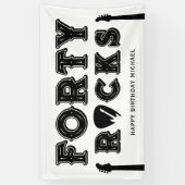 Forty Rocks Guitar Pick 40th Birthday Party Banner (Vertikal)