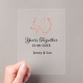 Forty years together black pink glitter bold lette acryleinladungen (Insitu (Handheld))