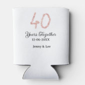 Forty years together black pink glitter bold lette dosenkühler (Rückseite)