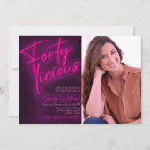 Fortylicious - 40. Geburtstag Einladung mit Foto (Vorderseite)