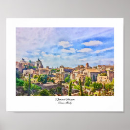 Forum Romanum aus Palatine Hill Italien Wasserfarb Poster
