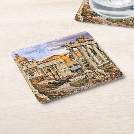 Forum Romanum pro Orarium Rechteckiger Pappuntersetzer (angewinkelt)