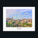 Forum Romanum Rom, Italien Aquarellmalerei Postkarte<br><div class="desc">Postkarte mit Aquarellmalerei des Forum Romanum,  gesehen vom Palatinerhügel in Rom,  Italien.</div>