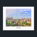 Forum Romanum Rom, Italien Aquarellmalerei Postkarte<br><div class="desc">Postkarte mit Aquarellmalerei des Forum Romanum,  gesehen vom Palatinerhügel in Rom,  Italien.</div>