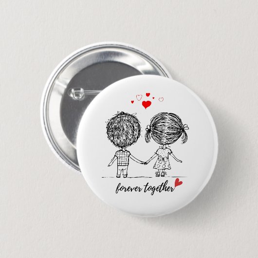 Forver Together Design for Couples Button (Vorne & Hinten)