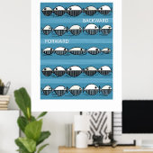 Forward and Backward – Minimal Fish Pattern Poster (Heimbüro)