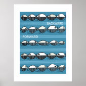 Forward and Backward – Minimal Fish Pattern Poster (Vorne)