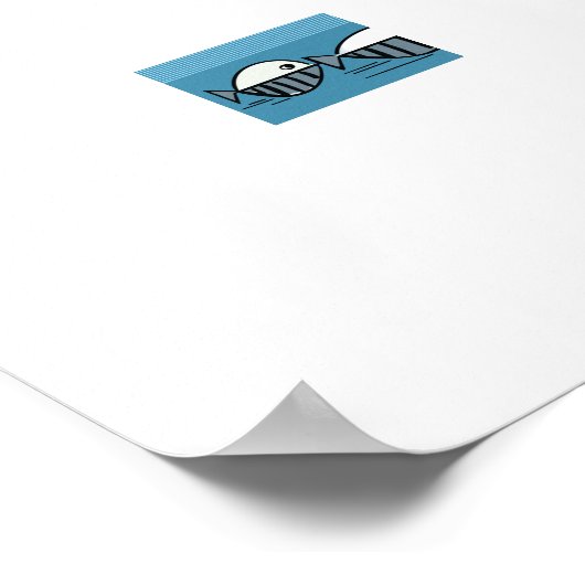 Forward and Backward – Minimal Fish Pattern Poster (Ecke)