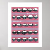 Forward and Backward – Minimal Fish Pattern Poster (Vorne)
