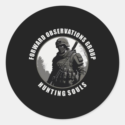 Forward Observations Group. Soule im Voraus Runder Aufkleber (Vorderseite)
