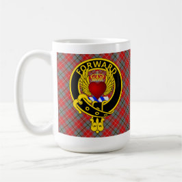"FORWARD" Winged Heart Red Douglas Tartan Tasse