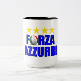 Forza Azzurri 4 Weltfußball-Weltmeister Zweifarbige Tasse