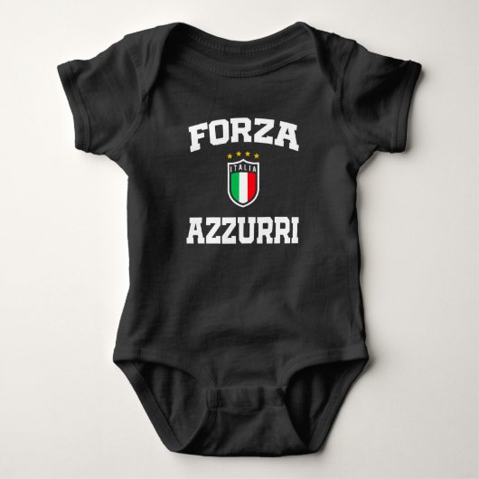 Forza Azzurri Italia Jersey 2021 Football Funs Baby Strampler (Vorderseite)