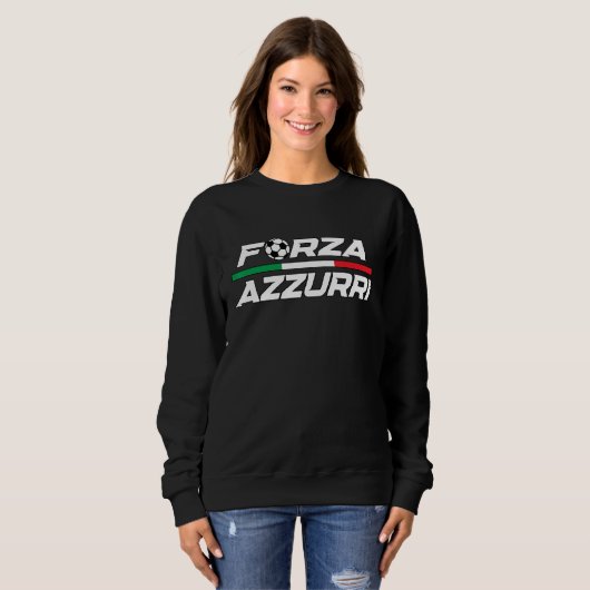 Forza Azzurri Italien Fußball Italienische Flagge Sweatshirt (Vorne ganz)