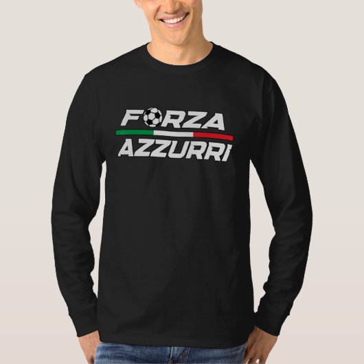 Forza Azzurri Italien Fußball Italienische Flagge T-Shirt (Vorderseite)