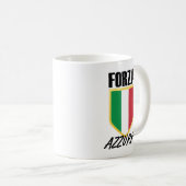 Forza Azzurri Italienischer Flaggenfußball Kaffeetasse (VorderseiteRechts)