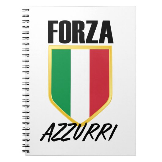 Forza Azzurri Italienischer Flaggenfußball Notizblock (Vorderseite)