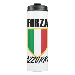 Forza Azzurri Italienischer Flaggenfußball Thermosbecher