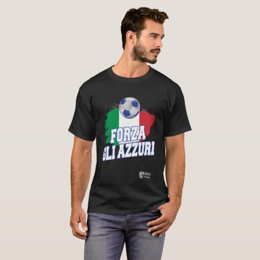 Forza Gli Azzuri Version 1 Black T-Shirt (Vorne ganz)