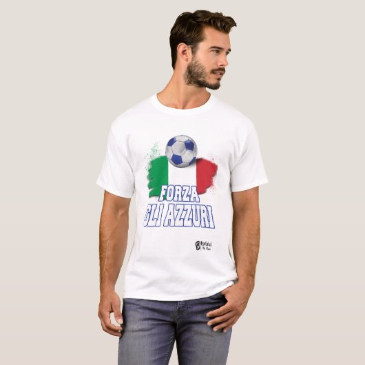 Forza Gli Azzuri Version 3 White T-Shirt (Vorne ganz)