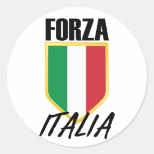 Forza Italia Flag Soccer Runder Aufkleber