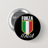Forza Italia Italia Flag Soccer Button (Vorne & Hinten)