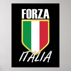 Forza Italia Italia Flag Soccer Poster