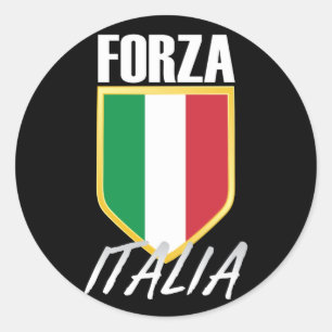 Forza Italia Italia Flag Soccer Runder Aufkleber