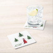 Foschnee Winter Weihnachtsbild Rechteckiger Pappuntersetzer (Vor Ort)