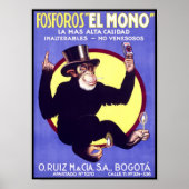 Fosforos El Mono Cuban Cigars Poster (Vorne)