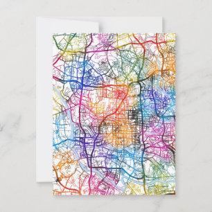 Foshan China City Map Postkarte