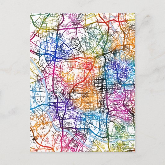 Foshan China City Map Postkarte (Vorderseite)